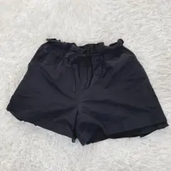 カオン ショートパンツ ブラック M フリル ウエストゴム 無地 シンプルのサムネイル