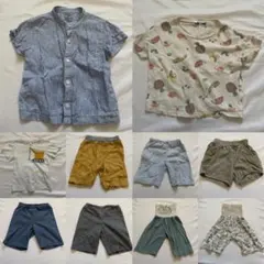 95～100　10点　セット　子供服　まとめ売り　半袖　半ズボン　夏服　綿　麻