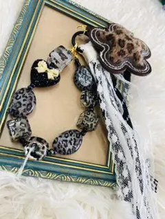 ヒョウ柄ストラップ☆キーホルダー