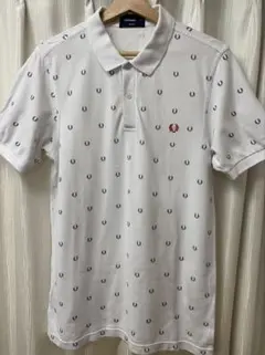 FRED PERRY ポロシャツ 総柄 ホワイト Mサイズのサムネイル