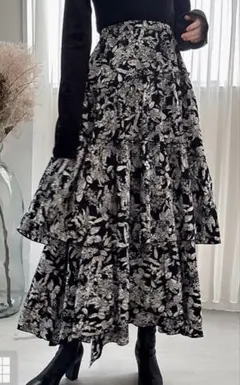 グレイル　花柄ティアードスカート[kz424]