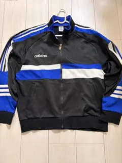 【希少】アディダス ジャージ トラックジャケット 90s デサント製 刺繍ロゴ