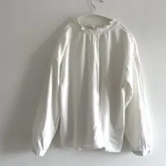 サマンサモスモス★リネン混スモックブラウス　襟元ゴム入り