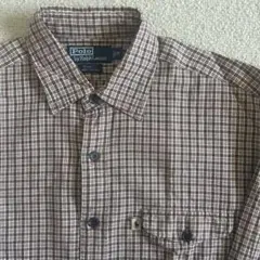 Polo by Ralph Lauren チェックシャツ 長袖 ブラウンMサイズ