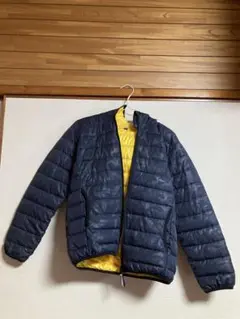 キッズネイビー ダウンフード付きパーカー