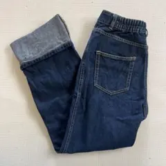 ハイウエストストレートデニム L ダークブルー