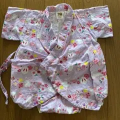 70サイズ うさぎ花柄 ベビー甚平