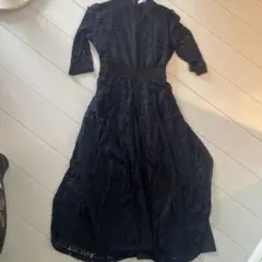 M LACE LADIES ネイビー レース ワンピース