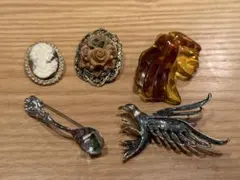 ヴィンテージブローチセット 5点
