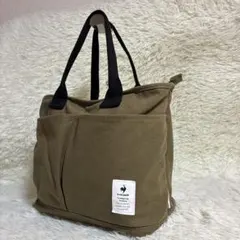 le coq sportif キャンバストートバッグカーキファスナー付A4収納可のサムネイル