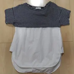 ZARA Trafaluc 半袖Tシャツ L ネイビー/ホワイト