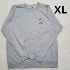 【PEANUTS】ワンポイント刺繍　スヌーピー トレーナー 　裏起毛　LL