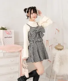 【apres jour】リボンミニプリーツキャミワンピース