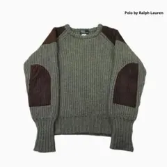【希少】Polo by Ralph Lauren ニット エルボーパッチ 緑 M