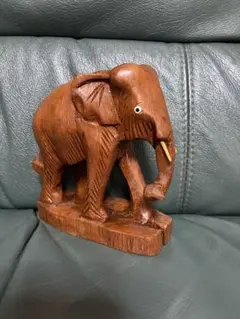 昭和レトロ 木彫り 象置物 インテリア 彫刻工芸品 幸運 風水 魔除け