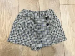 チェック柄 ハーフパンツ ボタン付き