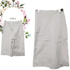 【ザラZARA】キュロットパンツラップスカート風白【XS】カジュアルオフィス通勤のサムネイル