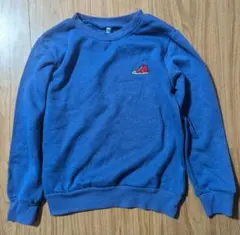 青色刺繍ロゴ付きトレーナー 130サイズ