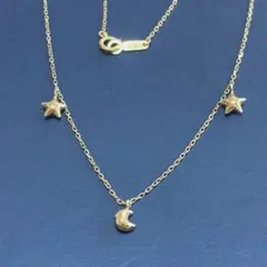 k18 月　星　ゴールド　ネックレス　ムーンスター