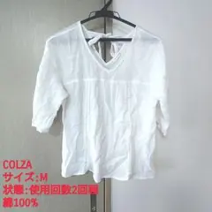 【使用回数2回 値下げ】COLZA 白色レースアップトップスのサムネイル