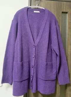 chocol raffine robe Vネック 長袖 カーディガン パープル