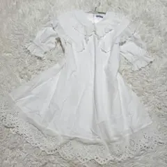 axesfemmekawaii　大判襟付きワンピース　フレア　カットワーク