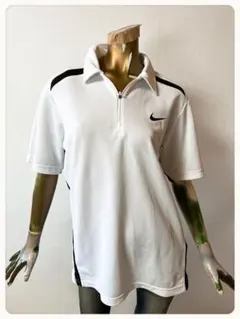 ☘️T23517☘️NIKE 半袖 スポーツ ハーフジップ ポロシャツ Lのサムネイル