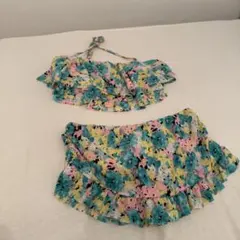 花柄 フリル セパレート水着/収納ケースつきのサムネイル