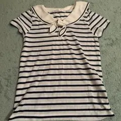 a.r.w セーラーカラー ボーダー 半袖Tシャツ L