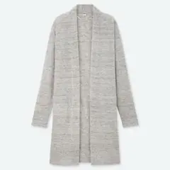 UNIQLO／リネンブレンドロングカーディガン／ライトグレー／Ｌ