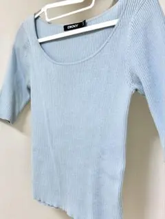 DKNY p/s 水色リブニット トップス 半袖のサムネイル