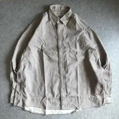 チェックシャツ 総柄 オーバーサイズ ２L アイボリー コットン100 アメカジ