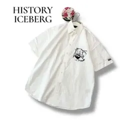 HISTORY ICEBERG メンズ　半袖シャツ　ブラウス　ホワイト　XL