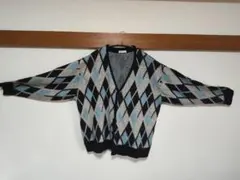 ダイヤモンド柄 カーディガン Lサイズ