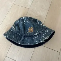 New Era バケットハット デニム ペイント加工のサムネイル