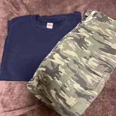 メンズ United athle Tシャツ 迷彩ハーパン 2点セット