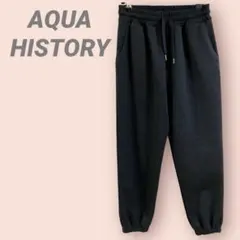 AQUA HISTORY スウェットパンツ ゴム 紐 黒 レディース/M