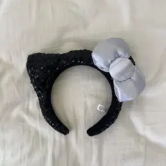 猫耳カチューシャ 黒 スパンコール