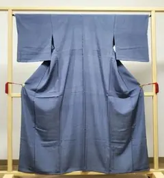 A 単衣 作家物 伝統工芸士 廣瀬雄望 鮫小紋 ドット 青色 正絹 小紋 着物 鮫小紋 緑 廣瀬雄望 - からん::アンティーク着物・リサイクル