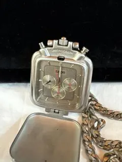 電池交換済 稼働品 ZIPPO クロノグラフ 懐中時計 1999年製チェーン付のサムネイル