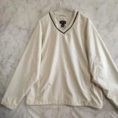 ★1500　LANDS'END　長袖ピステ　M　肌色　プルオーバー　US古着
