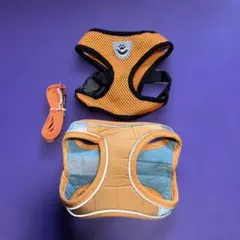 オレンジ メッシュ 犬用ハーネス Mサイズ