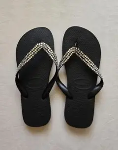 レア havaianas スワロフスキーク ビーチサンダル 37--38