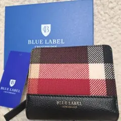 ブルーレーベルクレストブリッジ チェックウォレットバッグ 長財布