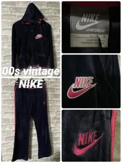 ビンテージ　00s NIKE レディースL　セットアップ　パーカー　パイル