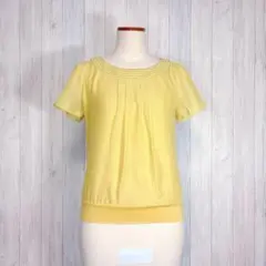 【GREENLABELRELAXING】半袖シフォントップス カットソー 黄色