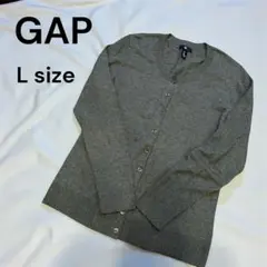 ギャップ GAP カーディガン 長袖 【L】 グレー コットン混 シンプル