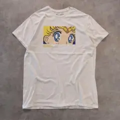 セーラームーン プリントTシャツ アニメT マンガ 古着 L 白 14252