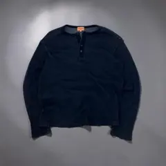 y2k archive grunge thermal henley l/stee