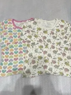 【100センチ】ハート柄とユニコーン柄インナーシャツ2枚セット
